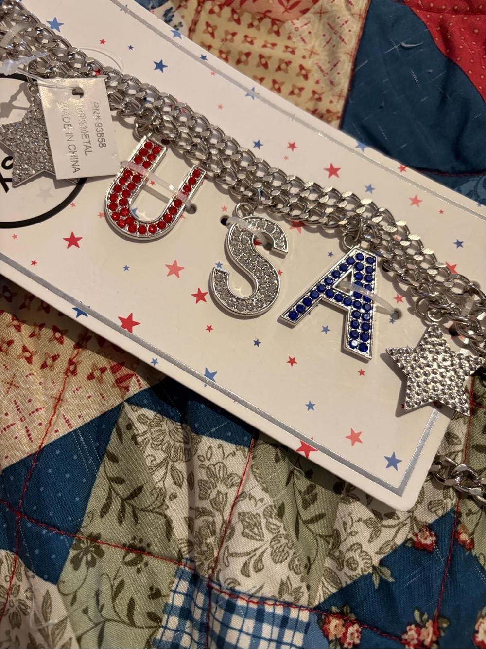 USA Rhinestone Chain BELT - Picture 2 of 5